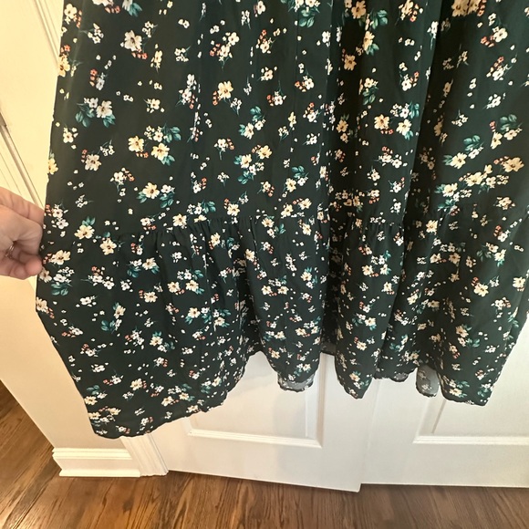 Floral Boho Cottagecore Prairie Tiered Maxi /Midi Swing Dress long sleeve NWT - Picture 5 of 8